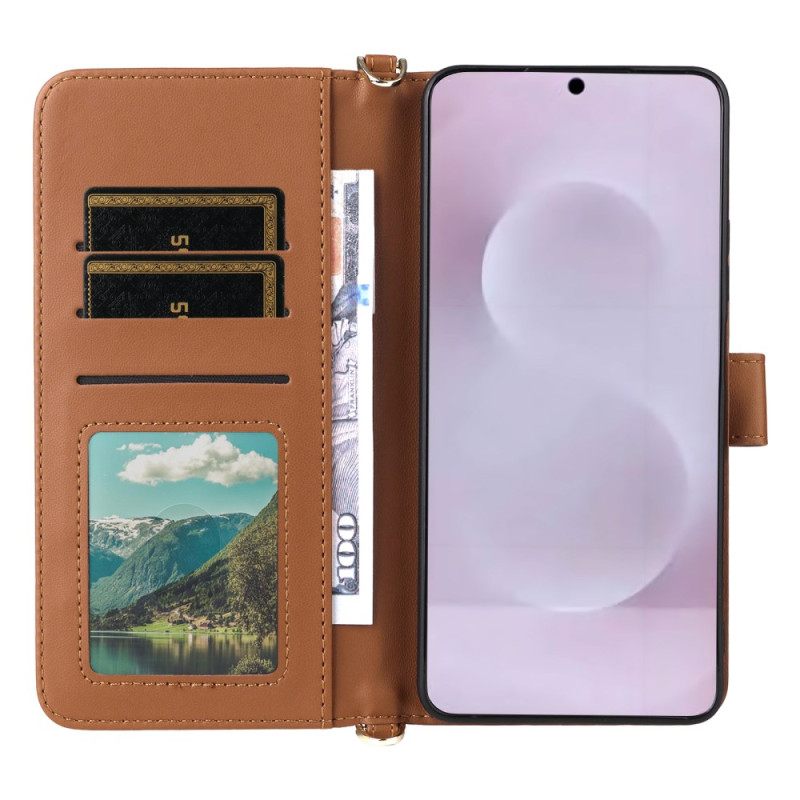 Kotelot Samsung Galaxy S25 5g Edge Puhelinkuoret Tikattu Jossa Hihna Ja Olkahihna