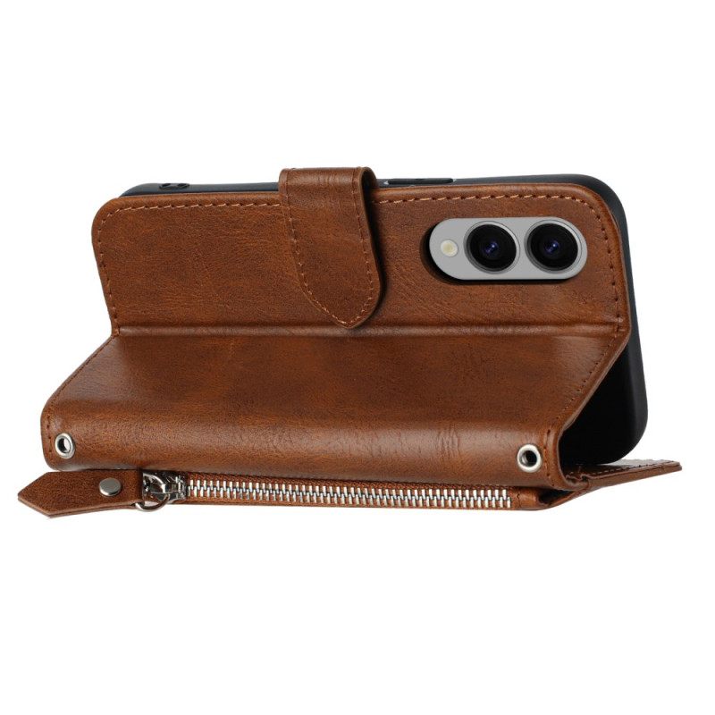 Kotelot Samsung Galaxy S25 5g Edge Vintage-lompakko Hihnalla Ja Olkahihnalla