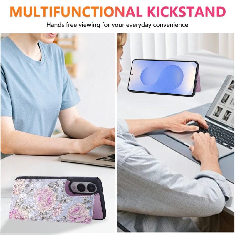 Kuori Samsung Galaxy S25 5g Edge Kukkakuvioinen Korttikotelo