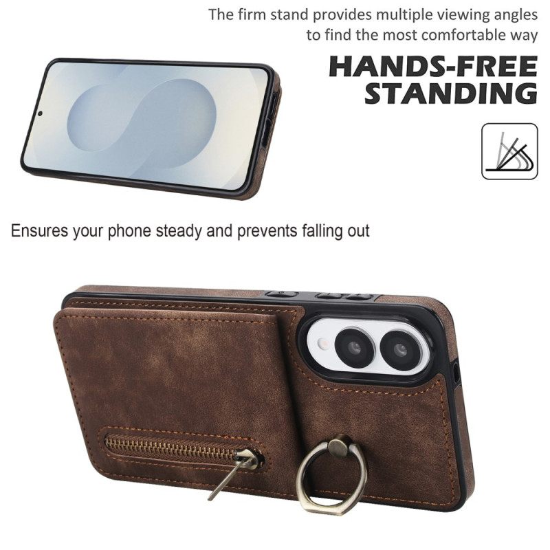 Kuori Samsung Galaxy S25 5g Edge Vetoketjullinen Lompakko Ja Rfid-teknologia