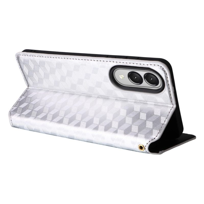 Nahkakotelo Samsung Galaxy S25 5g Edge 3d-kuutiot Suojakuori