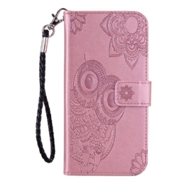 Nahkakotelo Samsung Galaxy S25 5g Edge Pöllöt Ja Hihna