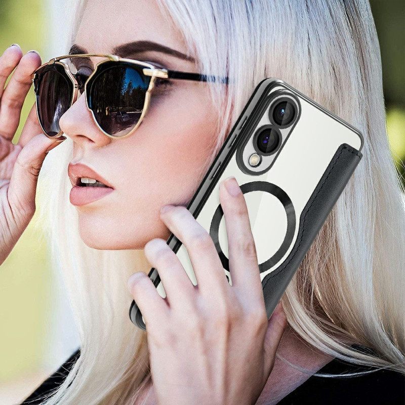 Nahkakotelo Samsung Galaxy S25 5g Edge Puhelinkuoret Magsafe-yhteensopiva Rfid-suojauksen Kanssa