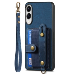 Puhelinkuoret Samsung Galaxy S25 5g Edge Retrokorttikotelo Ja Rannehihna