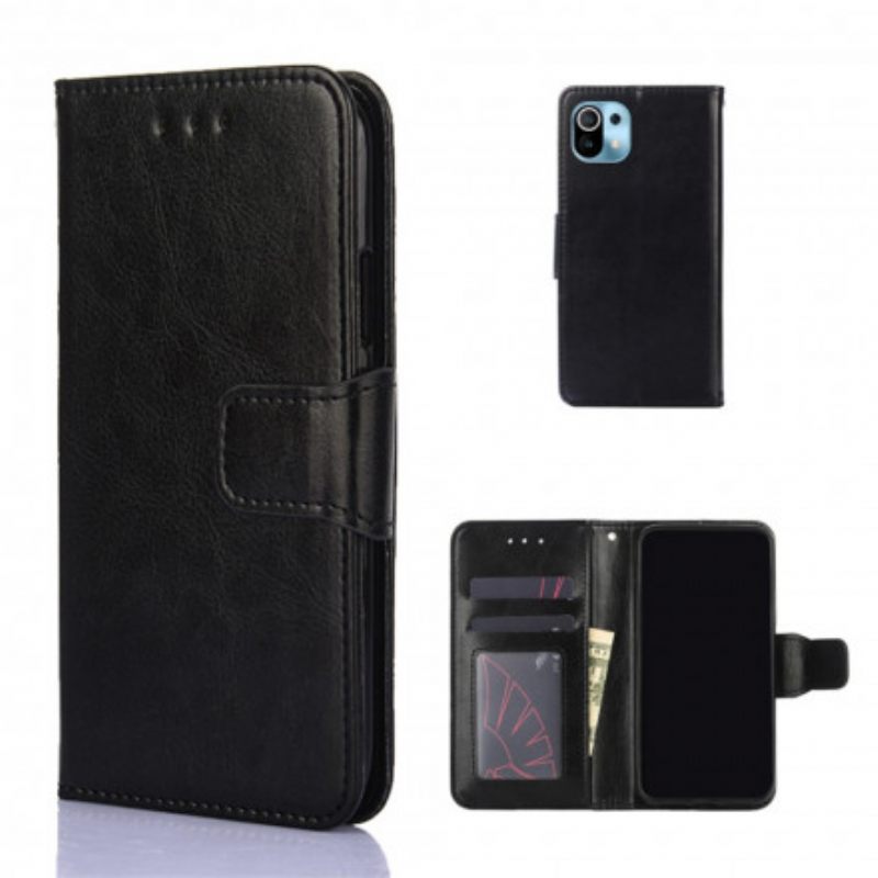 Flip Case Xiaomi Mi 11 5G Lasitettu Keinonahka