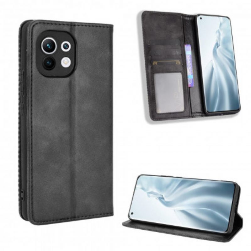 Puhelinkuoret Xiaomi Mi 11 5G Kotelot Flip Tyylitelty Vintage-nahkaefekti