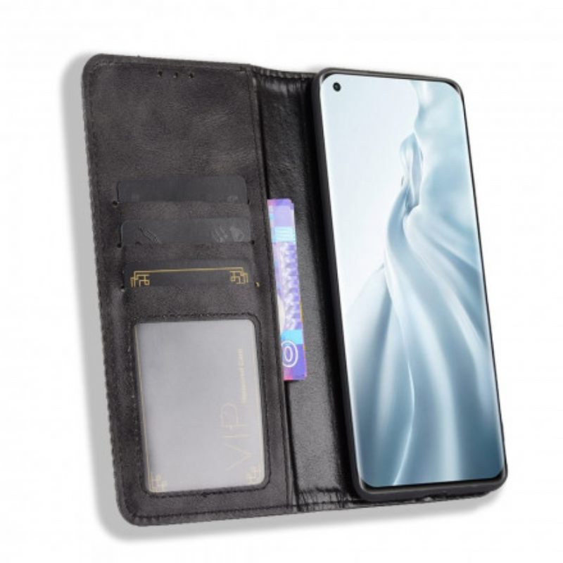Puhelinkuoret Xiaomi Mi 11 5G Kotelot Flip Tyylitelty Vintage-nahkaefekti