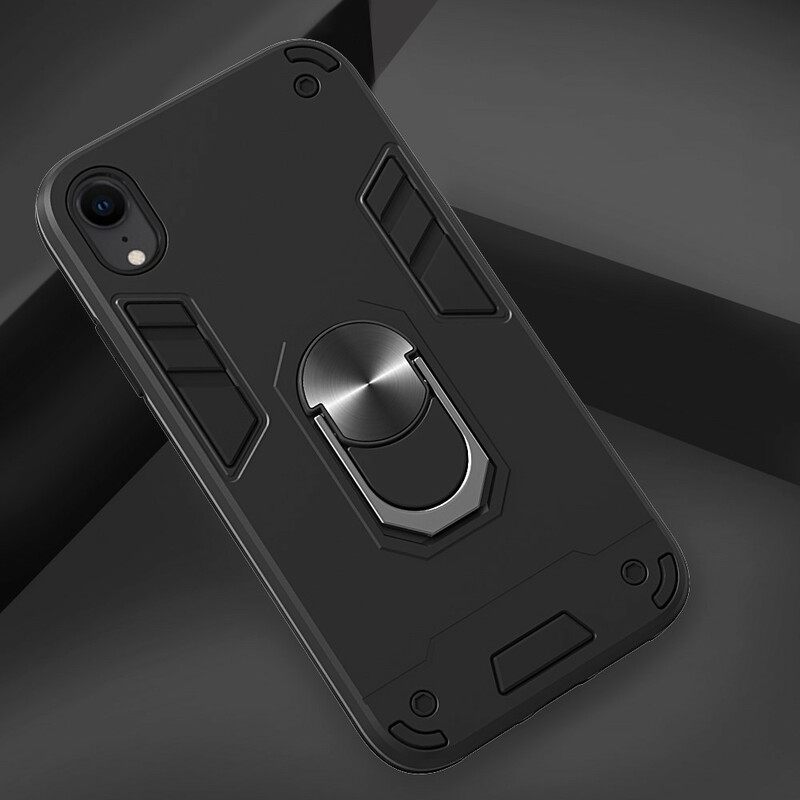Case iPhone XR Irrotettava Rengastuki Metallia