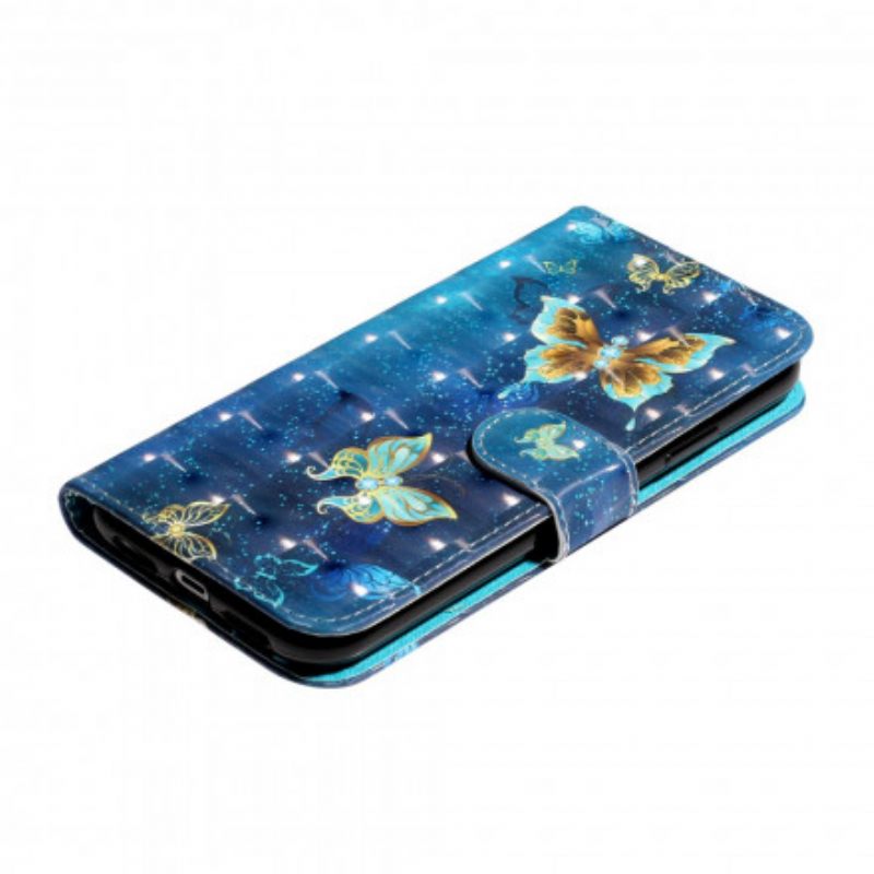 Kotelot iPhone XR Light Spot Perhoset Kaulanauhalla