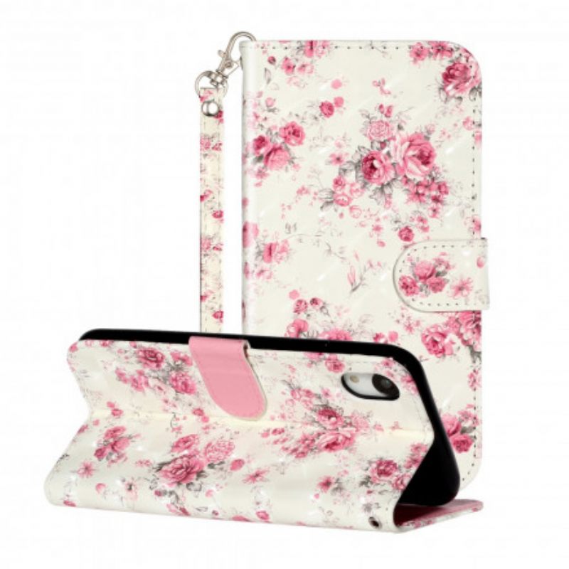 Kotelot iPhone XR Suojaketju Kuori Strap Light Spot Flowers