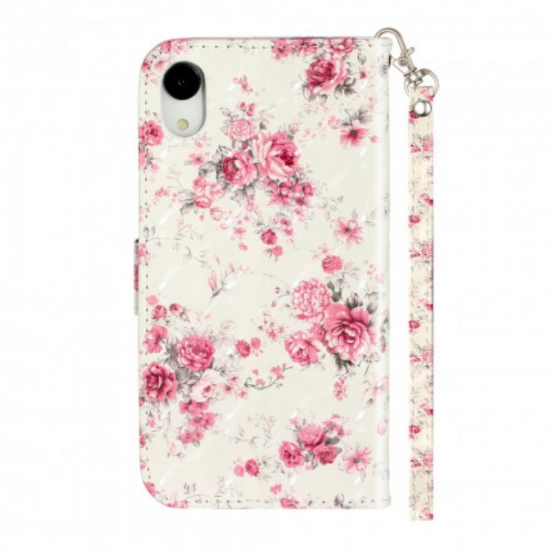 Kotelot iPhone XR Suojaketju Kuori Strap Light Spot Flowers