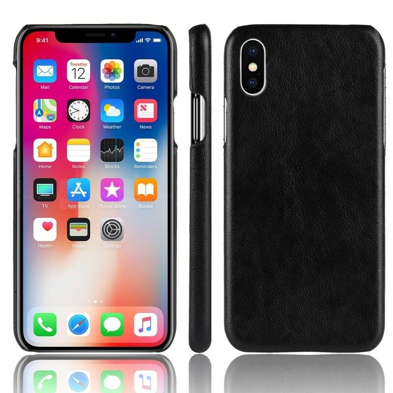 Kuori iPhone XR Litchin Nahkaefekti