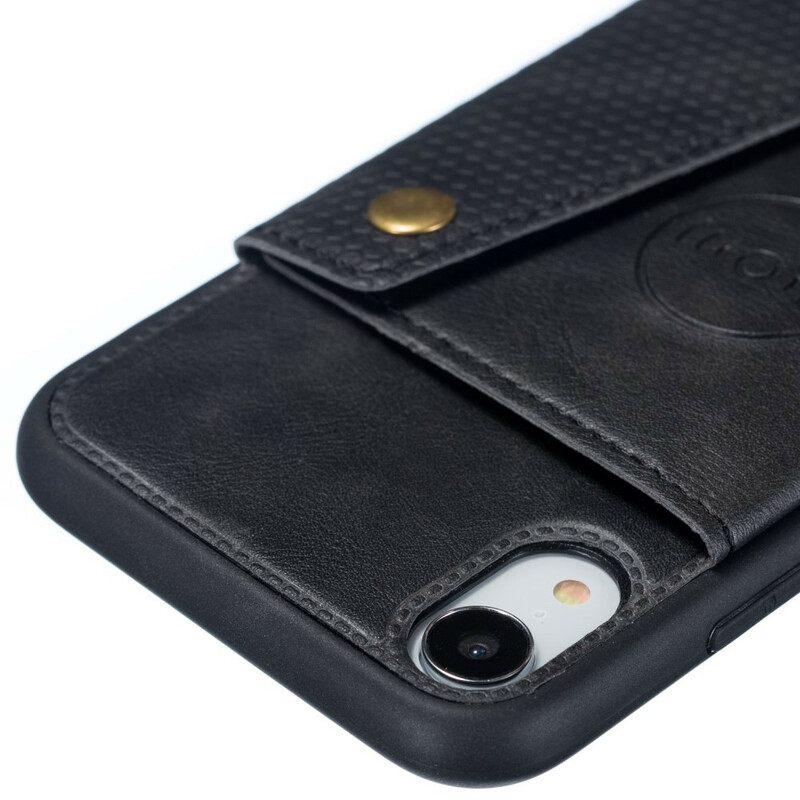 Kuori iPhone XR Lompakkokotelo Wallet Napsahtaa