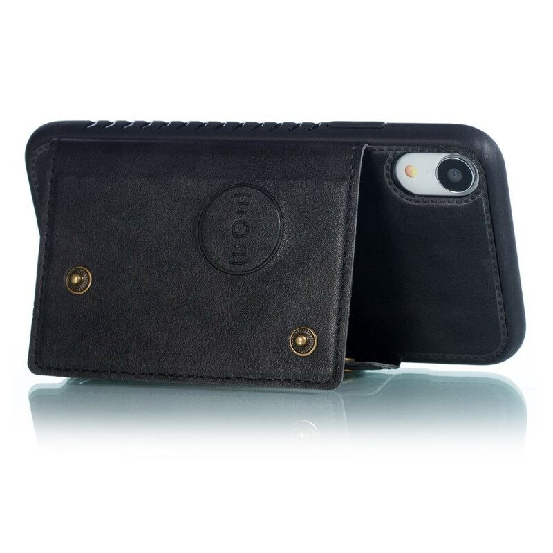Kuori iPhone XR Lompakkokotelo Wallet Napsahtaa