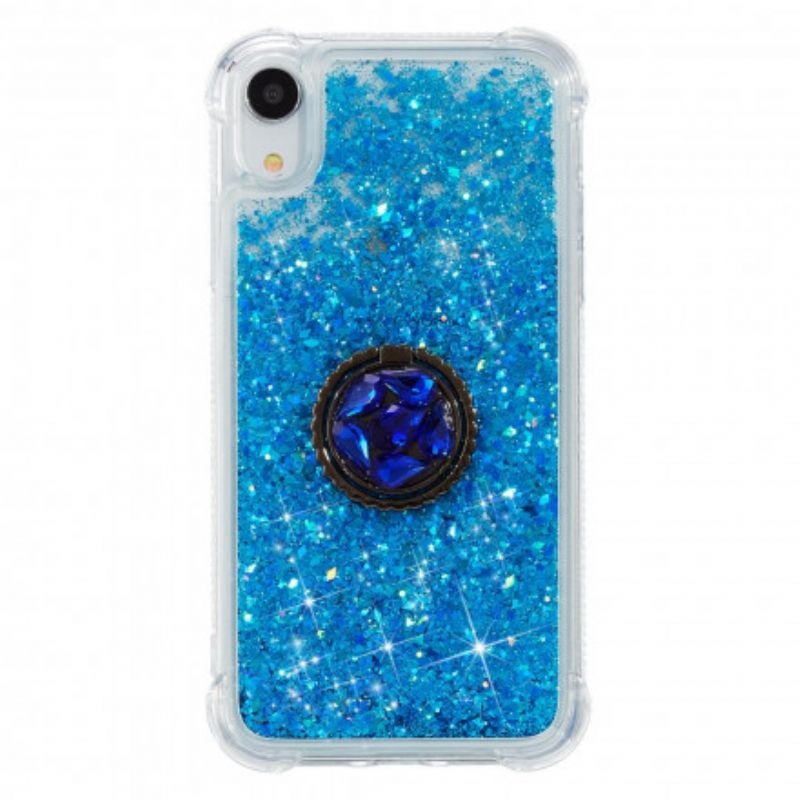 Kuori iPhone XR Paljetteja Rengastuella