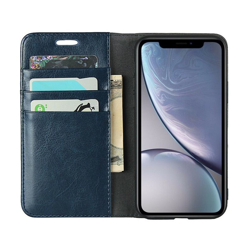 Puhelinkuoret iPhone XR Kotelot Flip Aitoa Nahkaa