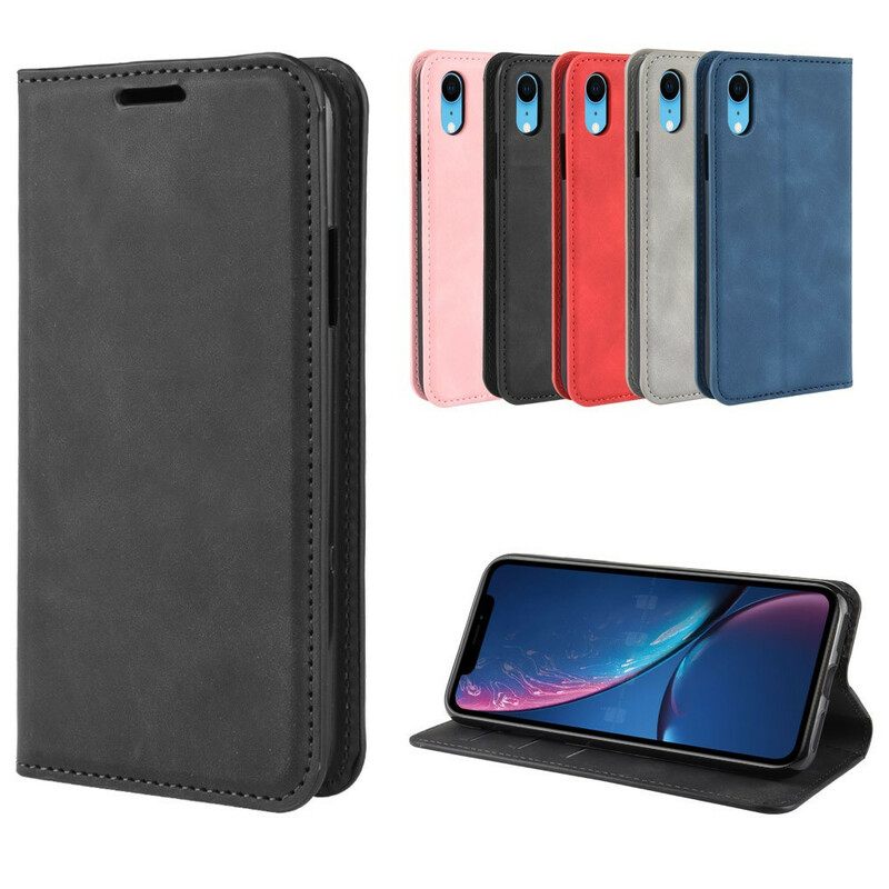 Puhelinkuoret iPhone XR Kotelot Flip Pehmeä Nahkaefekti