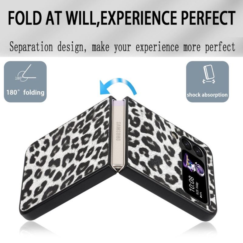 Kuori Samsung Galaxy Z Flip 4 Kotelot Flip Leopard