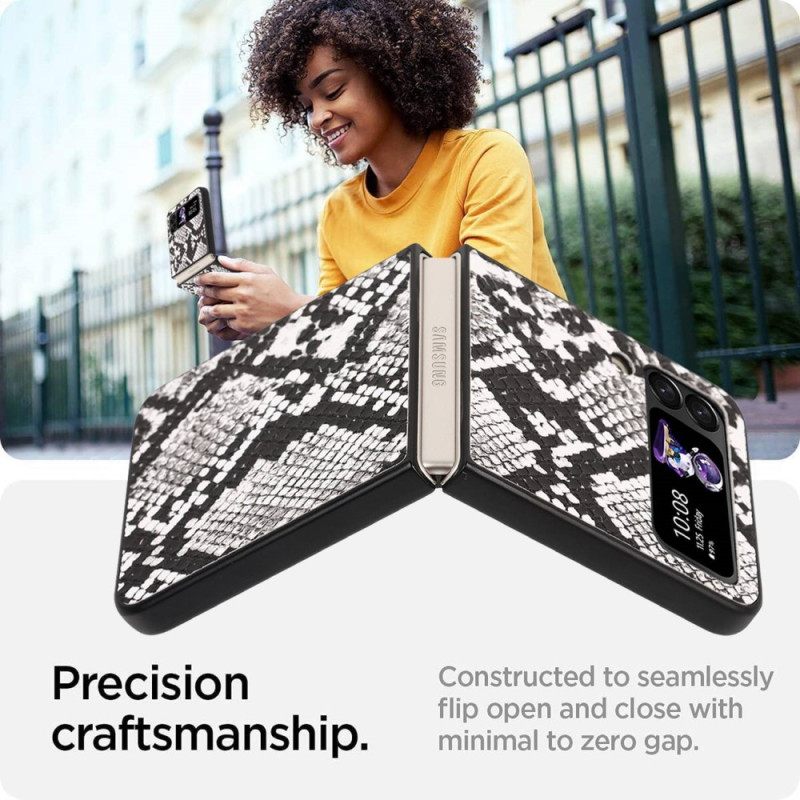 Kuori Samsung Galaxy Z Flip 4 Kotelot Flip Snake Skin Effect