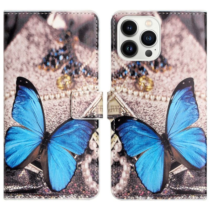 Kotelot iPhone 16 Pro Max Sininen Perhonen