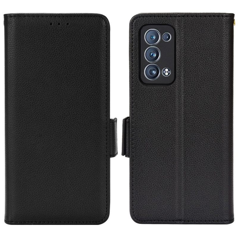 Kotelot Oppo Reno 6 Pro 5G Litchi Texture Monitoiminto
