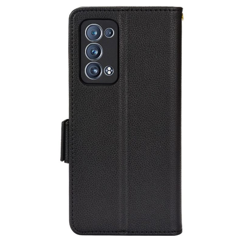 Kotelot Oppo Reno 6 Pro 5G Litchi Texture Monitoiminto