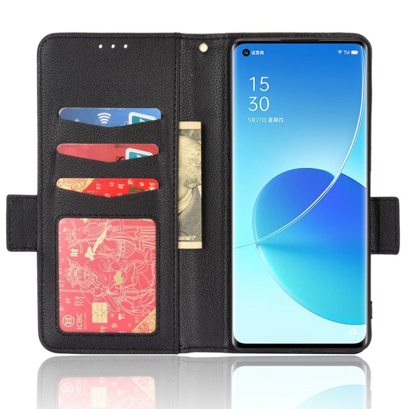 Kotelot Oppo Reno 6 Pro 5G Litchi Texture Monitoiminto