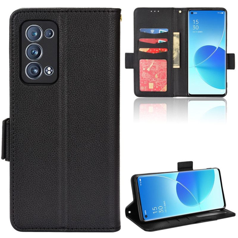 Kotelot Oppo Reno 6 Pro 5G Litchi Texture Monitoiminto