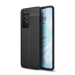 Kuori Huawei P40 Pro Double Line Litchi Leather Effect
