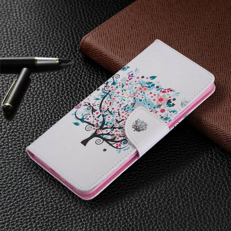Nahkakotelo Huawei P40 Pro Kukkapuu
