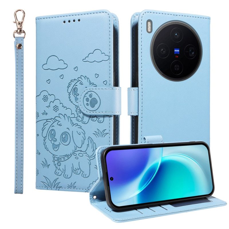 Kotelot Vivo X300 Rfid-suojaus Koiran Kaiverruksella