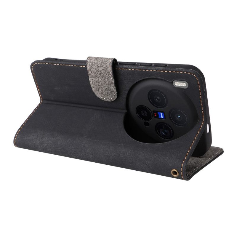 Kotelot Vivo X300 Strap-on Mokkanahkaefekti