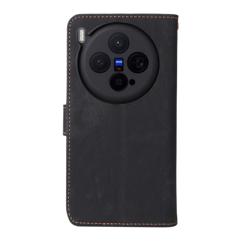 Kotelot Vivo X300 Strap-on Mokkanahkaefekti