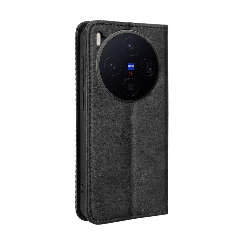 Nahkakotelo Vivo X300 Vintage-reunus