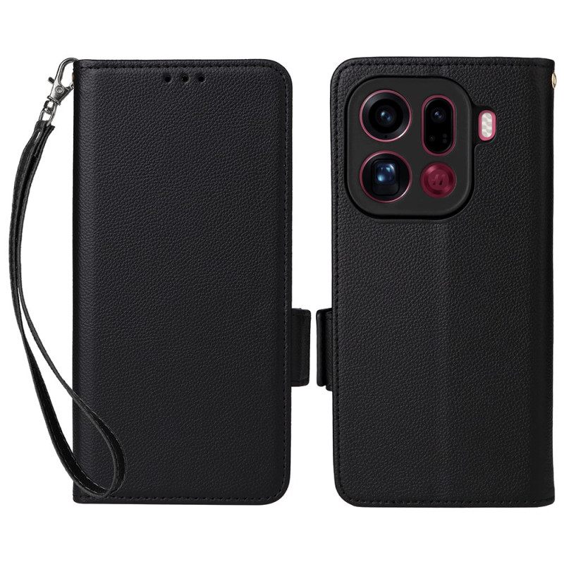 Kotelot Oppo Find X9 Pro 5g Hihnoilla Koristeltu Tekonahka