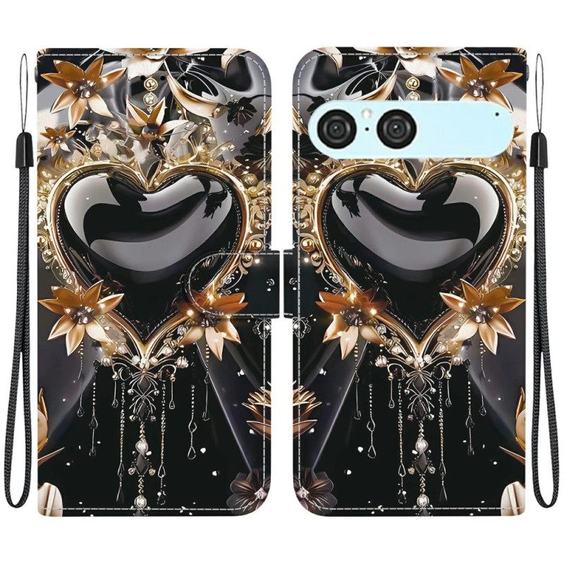 Kotelot Sony Xperia 10 Vii Musta Ja Kultainen Sydän Suojakuori