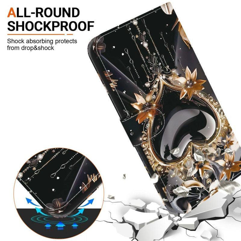 Kotelot Sony Xperia 10 Vii Musta Ja Kultainen Sydän Suojakuori