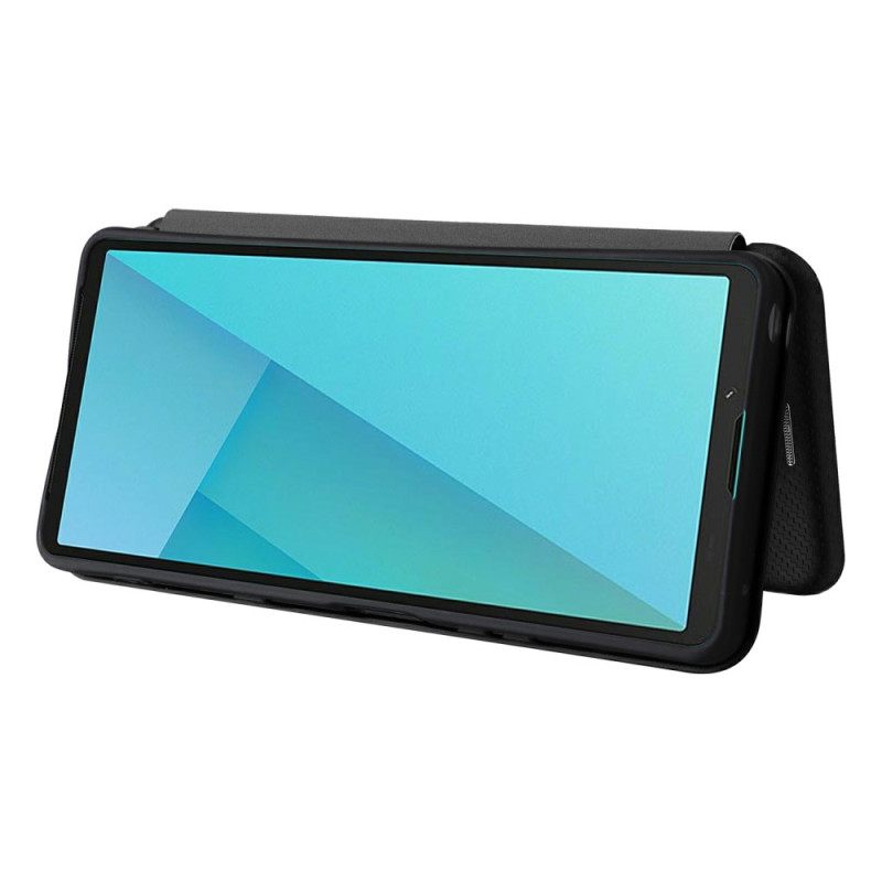 Nahkakotelo Sony Xperia 10 Vii Hiilikuitu