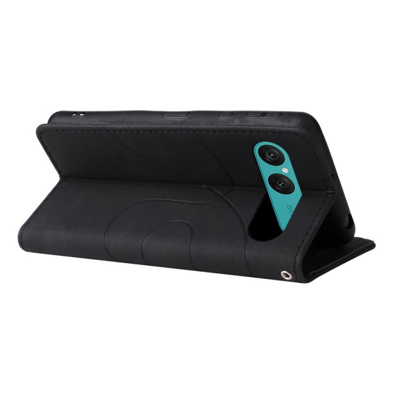 Nahkakotelo Sony Xperia 10 Vii Kaksivärinen Aaltoileva