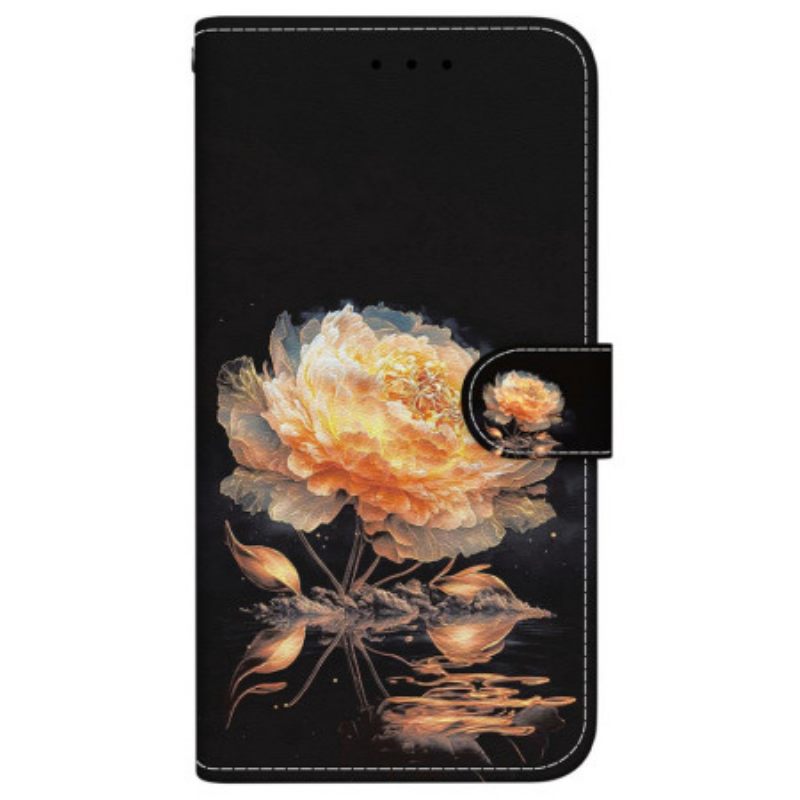 Nahkakotelo Sony Xperia 10 Vii Oranssi Pioni