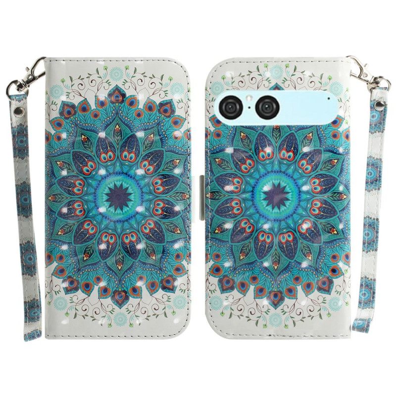 Nahkakotelo Sony Xperia 10 Vii Vihreä Mandala -avain