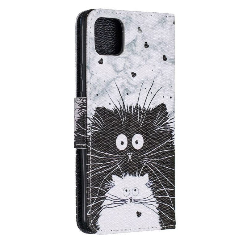 Kotelot Google Pixel 4 Suojaketju Kuori Yllättynyt Kissa Hihnassa