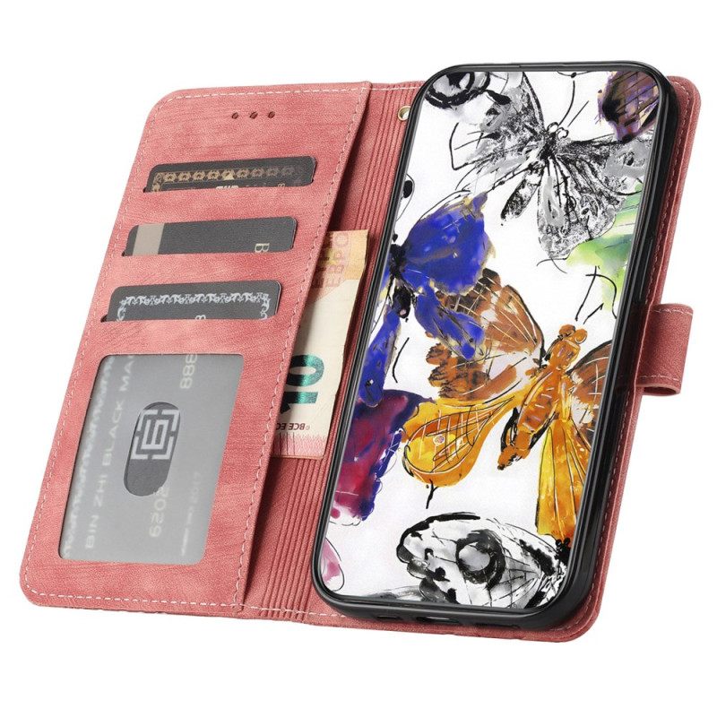 Kotelot Samsung Galaxy A17 4g / 5g Puhelinkuoret Mokkanahkakuvio Perhosilla