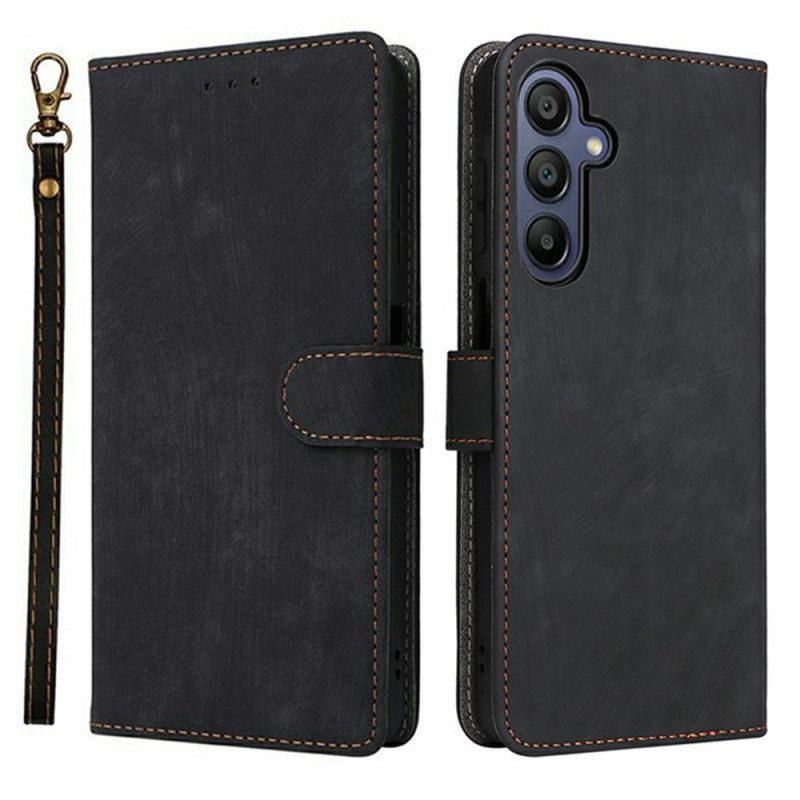 Nahkakotelo Samsung Galaxy A17 4g / 5g Rfid-suojattu Mokkanahkakuvio