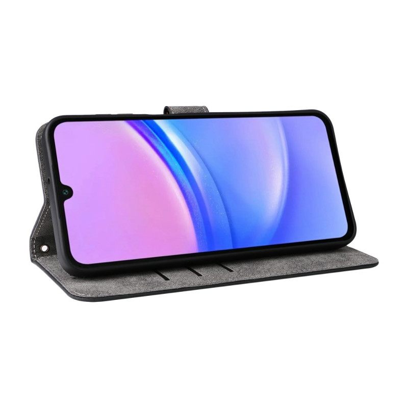 Nahkakotelo Samsung Galaxy A17 4g / 5g Rfid-suojattu Mokkanahkakuvio