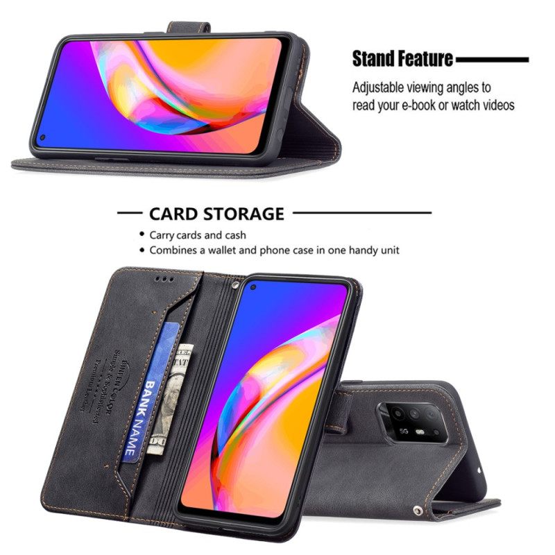 Kotelot Oppo A94 5G Binfen Color Keinonahka