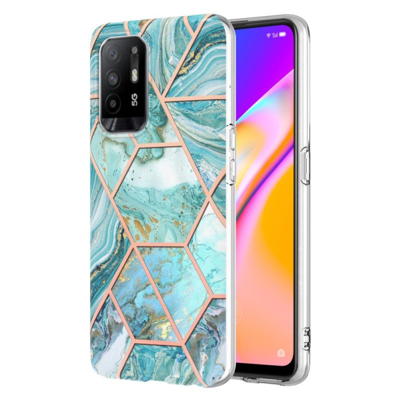 Kuori Oppo A94 5G Flashy Geometric Marble