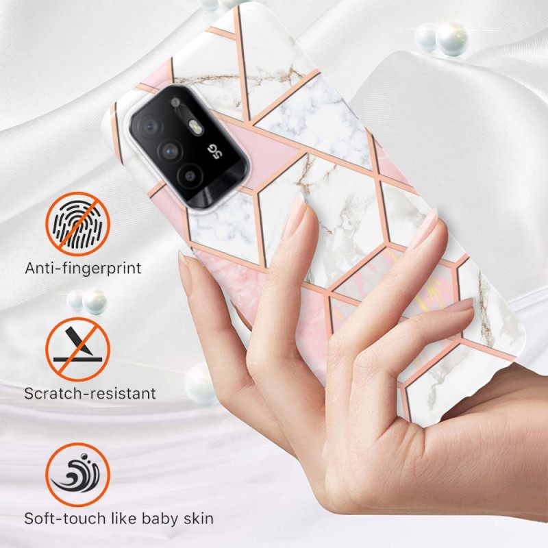 Kuori Oppo A94 5G Flashy Geometric Marble