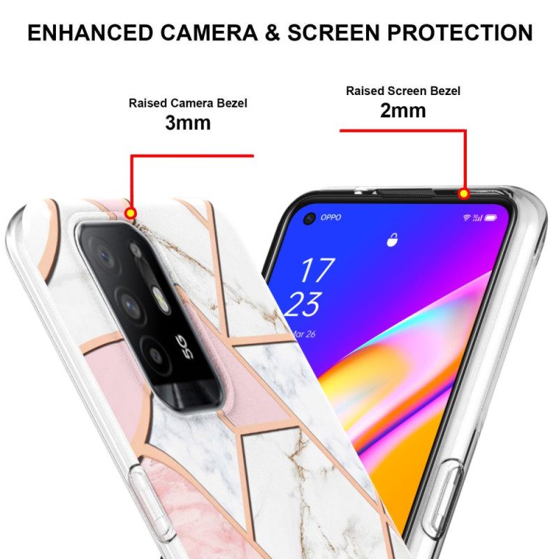 Kuori Oppo A94 5G Flashy Geometric Marble
