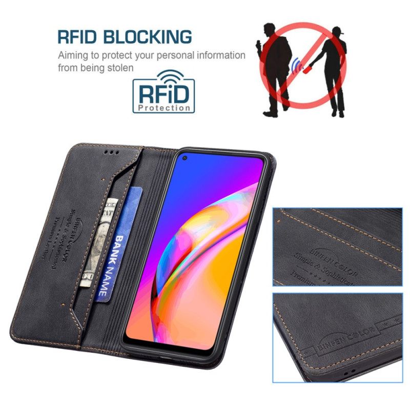 Puhelinkuoret Oppo A94 5G Kotelot Flip Keinonahkaa